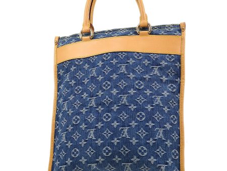 LOUIS VUITTON★ FLAT SHOPPER HAND TOTE BAG MONOGRAM DENIM M95018 92672 For Cheap