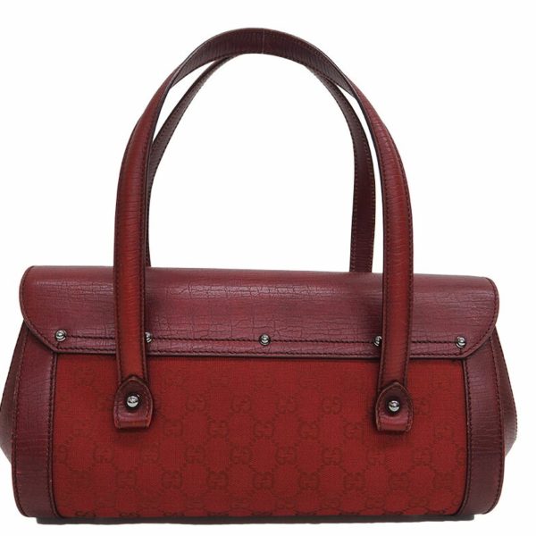 Gucci 111713 GG canvas bamboo handbag red tubular shoulder Supply