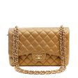 Chanel Metallic Bronze Lambskin Jumbo Classic Flap Bag Online now