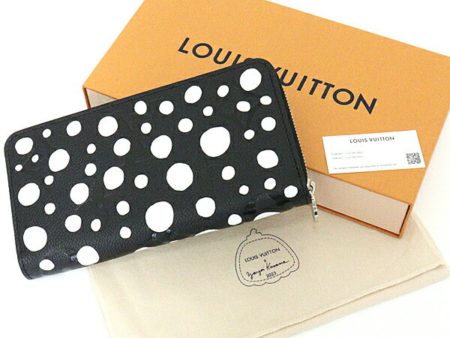 LOUIS VUITTON Yayoi Kusama LV x YK Zippy Round Long Wallet M81906 Black White For Discount