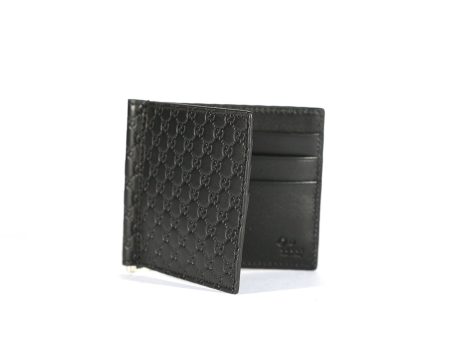 Gucci 544478 493075 Men s Black Micro Guccissima Leather Money Clip Wallet (GGMW2021) Hot on Sale