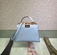 Fendi Peekaboo Blue Small iseeu Bag with Extra strap For Discount