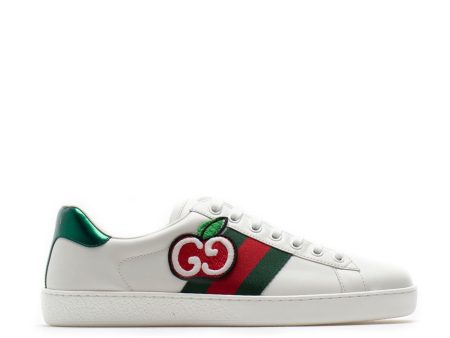 Gucci 611376 Ace Men s Shoes White GG Apple Calf-Skin Leather Sneakers (GGM1717) For Cheap