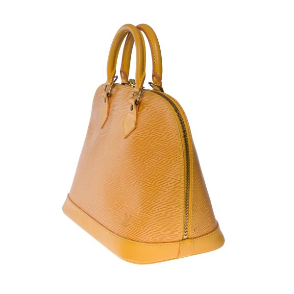 LOUIS VUITTON Alma handbag in Yellow epi leather with gold hardware Online Sale