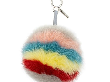 Fendi Fox Fur Rainbow Pom Pom Bag Charm - FINAL SALE For Discount