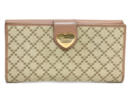 Gucci long wallet Diamante Brown Ladies For Sale