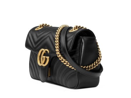 Gucci 443497 DTDIT 1000 Women s Black Matelassé Leather Shoulder Bag (GG2075) Sale