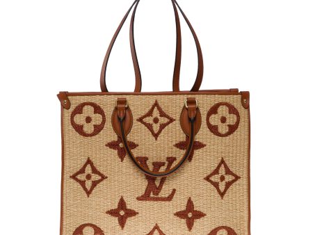 LOUIS VUITTON Amazing limited edition Raffia Onthego MM Tote shoulder bag, GHW on Sale