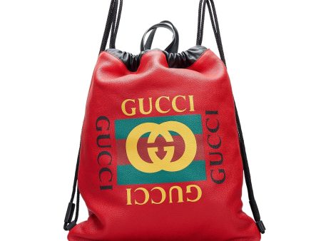 Gucci Logo Drawstring Backpack on Sale