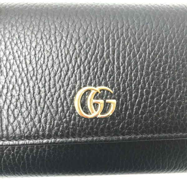 Gucci Long Wallet Continental GG Marmont?456116 Leather Black Men s GUCCI Online Hot Sale