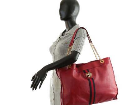 GUCCI Large Leather Rajah Tote w Pouch Red Supply