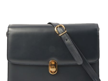 Gucci Logo Plate Shoulder Bag Navy Cheap