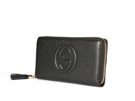 Gucci 598187 525040 Soho Women s Black Full Grain Calf-Skin Leather Wallet (GGWW3605) Online Hot Sale