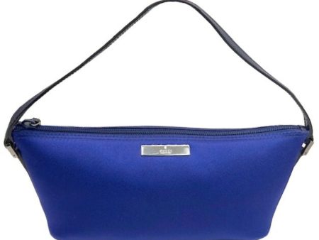 Gucci Accessory Pouch 039.1103 Satin Leather Blue Mini Bag Ladies Fashion