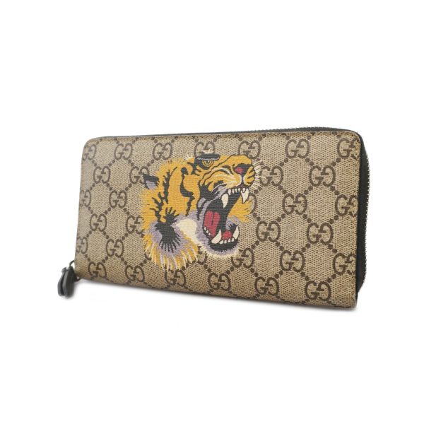 Gucci Long Wallet 451273 Women s GG Supreme Beige,Black Hot on Sale