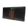 Gucci long wallet bi-fold for men brand logo sherry line with coin purse pigskin silver metal fittings black on Sale