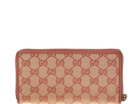 Gucci 547791 9Y9ET 9573 Yankees Women s Brown Canvas   Leather Trim Zip-around Wallets (GGWW3607) Online now