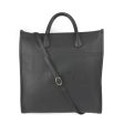 Gucci Logo Medium Tote Bag Shoulder 674850 Embossed Leather Black Gold Hardware 2WAY Handbag 2022 Current Product Discount