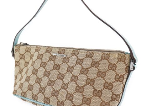 Gucci Accessory Pouch 07198 GG Canvas Brown Women s Cheap