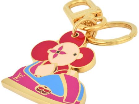 LOUIS VUITTON Bag Charm Porto Cle Vivienne Key Ring Monogram Red M69860 Online now