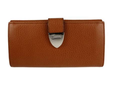 Gucci Long Wallet 231837 Leather Brown Bifold W Hook Discount