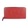 Gucci Long Wallet 453393 Leather Red Round Zipper Sale