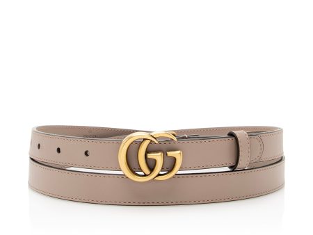 Gucci Leather GG Marmont Slim Belt - Size 44   110 For Sale