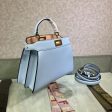 Fendi Peekaboo Blue Small iseeu Bag with Extra strap For Discount