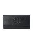 Gucci 598206 A7M0G 1000 Soho Women s Black Calf-Skin Leather Flap-Closure Wallets (GGWW3608) Fashion