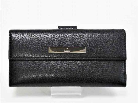 Gucci long wallet W 035 1408 2150 GUCCI leather black Hot on Sale