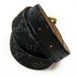 LOUIS VUITTON Belt 80 32 Monogram Denim Saint Tulle Noir Black Leather Canvas M6972 For Discount