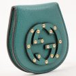 Gucci Logo Studs Coin Case Turquoise Green on Sale